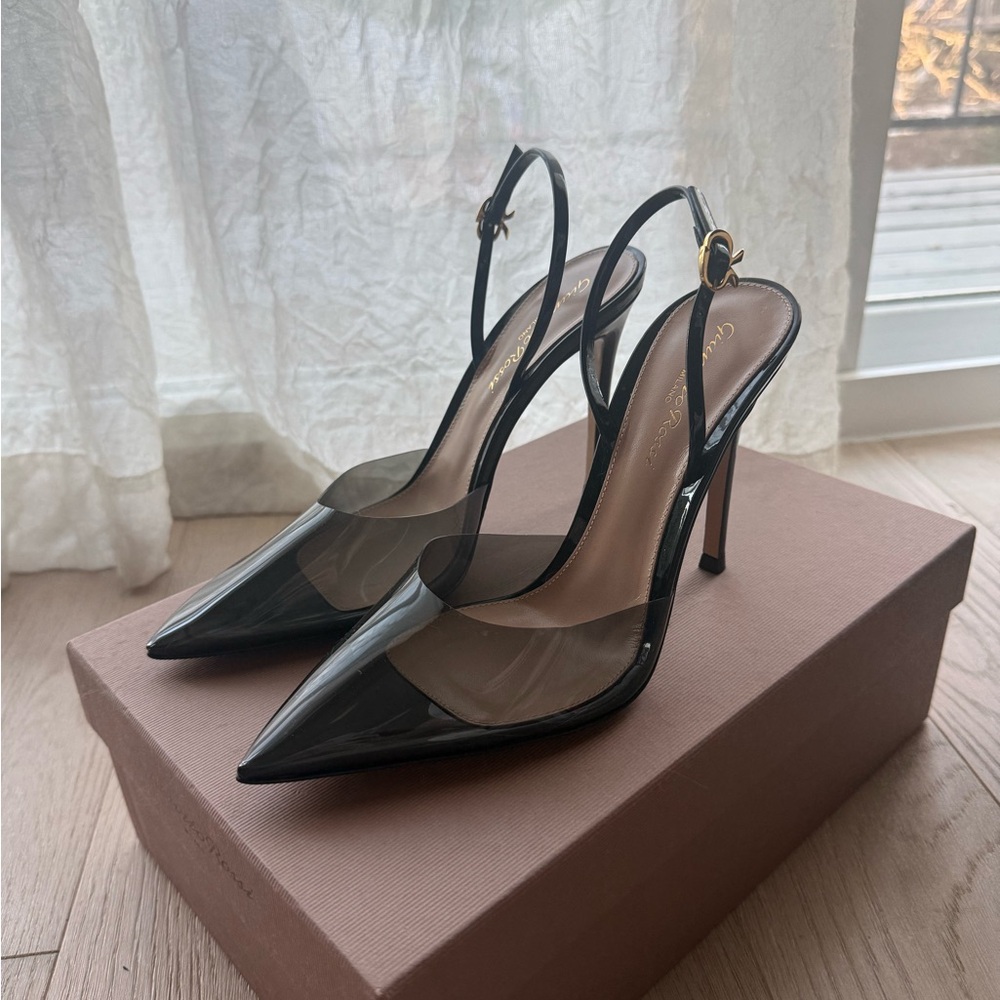 Gianvito rossi ribbon d'orsay black heels